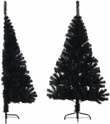  Jumătate brad de crăciun artificial cu suport, negru 120 cm pvc (344675)