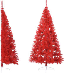  Jumătate brad de crăciun artificial cu suport, roșu 240 cm pvc (344689)
