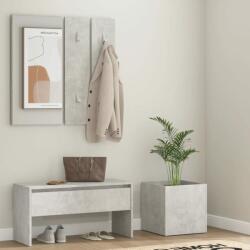  Set de mobilier pentru hol, gri beton, lemn prelucrat (3082057) Garderoba