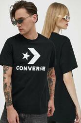 Converse pamut póló fekete, nyomott mintás - fekete XS - answear - 8 290 Ft