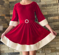 Ie traditionala Rochie scurta cu tematica de Craciun - Santa 6