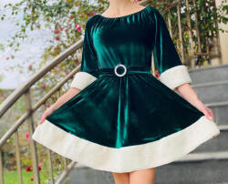 Ie traditionala Rochie scurta cu tematica de Craciun - Santa 5