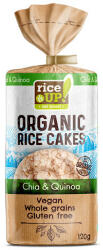 RiceUP! Rice Up, BIO Puffasztott teljes kiőrlésű barna rizs szelet, chia maggal és quinoával, 120g