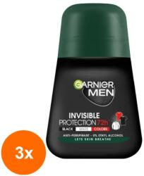 Garnier Men Invisible Black White Colors 72h roll-on 3x50 ml