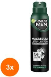 Garnier Men Magnesium Ultra Dry 72h deo spray 3x150 ml