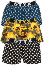 Styx 3PACK női klasszikus boxeralsó Styx art sport gumiból multicolor (3T15901) XL