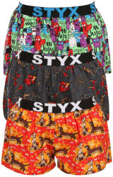 Styx 3PACK női klasszikus boxeralsó Styx art sport gumiból multicolor (3T15245) XXL