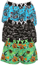 Styx 3PACK női klasszikus boxeralsó Styx art sport gumiból multicolor (3T15782) L