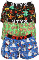 Styx 3PACK női klasszikus boxeralsó Styx art sport gumiból multicolor (3T17134) XL