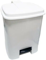 Coș de plastic pentru deșeuri cu inserție și pedală 18L 40x35x28cm alb