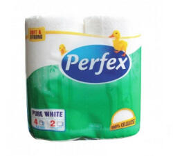 Perfex Hârtie igienică Perfex plus 2vrs. alb 100% celuloză 4roluri / vânzare doar la pachet (107480)