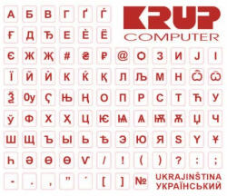 PremiumCord autocolant pentru tastatură ucrainean, roșu (pkukr)