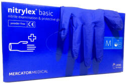 Mercator Medical NITRYLEX BASIC - Mănuși din nitril (fără pulbere) albastru închis, 100 buc, S