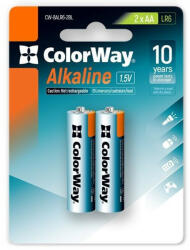 ColorWay Baterii alcaline Colorway AA/ 1.5V/ 2 bucăți în pachet/ Blister (CW-BALR06-2BL) Baterii de unica folosinta