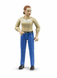 BRUDER Figurină femeie cu pantaloni albaștri (60408) (60408)