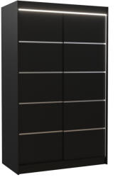 Expedo Dulap glisant LISO, 120x200x58, negru + LED Garderoba