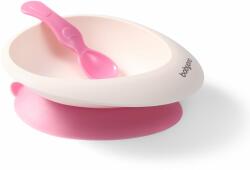 BabyOno Be Active Bowl with a Spoon etetőszett Pink 6 m+