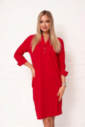 Vina Fashion Kft Kreppes mini ruha - Piros - L/XL - fashionforyou - 8 462 Ft