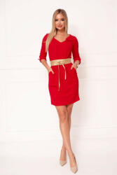 Vina Fashion Kft Kreppes mini ruha - Piros - S/M