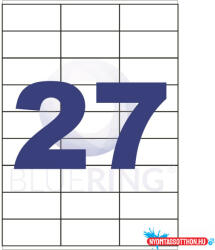 Bluering Etikett címke, 70x32mm, 100 lap, 27 címke/lap Bluering® (BRET129) - nyomtassotthon