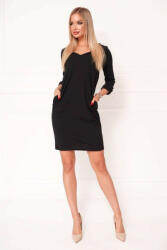 Vina Fashion Kft Kreppes mini ruha - Fekete - L/XL - fashionforyou - 7 924 Ft