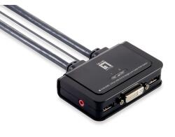 LevelOne Switch KVM Level One KVM-0260, 2x USB, DVI-I, 2x 3.5mm jack, Black (KVM-0260)
