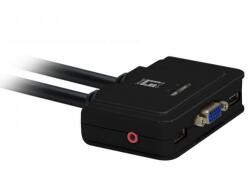 LevelOne Switch KVM Level One KVM-0223, 2x USB, 2x 3.5mm jack, VGA, Black (KVM-0223)