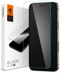 Spigen Folie Protectie Ecran Spigen Slim pentru Apple iPhone 14 Pro Max, Sticla securizata, Full Glue (fol/ec/spi/sl/ai1/st/fu)