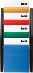 Helit A4 4 rekeszes fali fekete katalógustartó (H6270195)