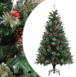  Brad de crăciun cu conuri de pin, verde, 150 cm, pvc&pe (340526)