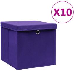  Cutii depozitare cu capace, 10 buc. , violet, 28x28x28 cm (325214)