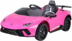 Hollicy Masinuta electrica pentru copii, Lamborghini Huracan, telecomanda inclusa, 4x4, 120W, 12V, culoare roz