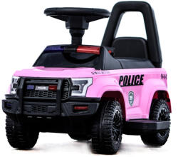 Hollicy Masinuta electrica de politie Kinderauto Police 30W 6V cu megafon si music player, bluetooth, culoare Roz