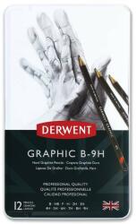 Derwent Graphic grafit ceruza készlet/12 db-os Hard készlet fémdobozban