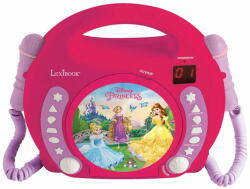 Lexibook Hordozható CD lejátszó 2 mikrofonnal Disney Hercegnők