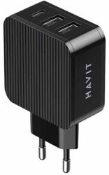Havit UC118 Mobile series -32W töltő (2xUSB-A+1xType-C) - Fekete
