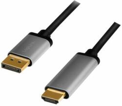 LogiLink Cablu Logilink DisplayPort, DP/M-HDMI A/M, 4K/60 Hz, aluminiu, 2 m (CDA0107)