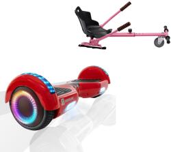 Smart Balance 6, 5 hüvelykes hoverboard csomag standard üléssel, normál piros PRO-val, kiterjesztett autonómiával és rózsaszín ergonómikus hoverkarttal, Smart Balance