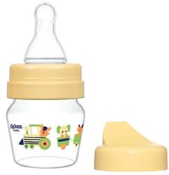 Wee Baby Biberon din sticlă Wee Baby Mini, cu 2 varfuri, 30 ml, galbena (792)