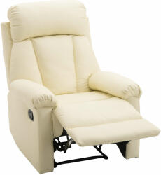  Ergonomikus fotel, lábtartó, öko bőr, 80 × 97 × 107 cm, krém (833-455WT)