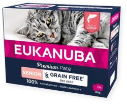 EUKANUBA Grain Free Senior macskapástétom Lazac 12 x 85 g