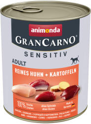 Animonda 24x800g animonda GranCarno Adult Sensitive Csirke & burgonya nedves kutyatáp