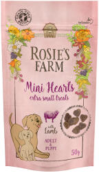 Rosie's Farm 5x50g Rosie's Farm Snacks Puppy & Adult "Mini Hearts" bárány kutyasnack