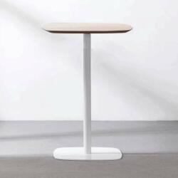 Bárasztal, tölgy/fehér, MDF/fém, átmérő 60 cm, HARLOV (0000297901) - pepita - 30 690 Ft