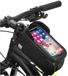 SAHOO 122053 Vízálló Biciklis telefontartó táska kerékpárvázra rögzíthető cipzáros 0, 8L