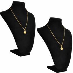  Suport bijuterii flanel pentru colier, negru, 23 x 11, 5 x 30 cm, 2 buc (240906)