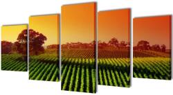  Set tablouri din pânză cu imprimeu câmpuri 100 x 50 cm (241580)