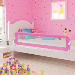  Balustradă de protecție pat copii, roz, 180x42 cm, poliester (10171)