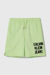 Calvin Klein Jeans gyerek rövidnadrág zöld, állítható derekú - zöld 152