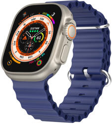 Utángyártott iKi Apple Watch 45mm / 44mm / 42mm / Ultra 49mm Óceán szilikon szíj - kék